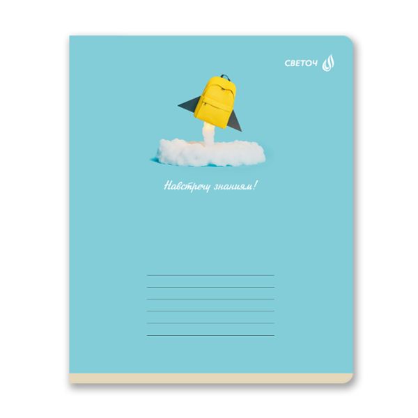 Тетрадь ученическая школьная, выборочный лак, A5 12 л. на скобе 65 г/м², белизна 100% 25 шт линия, 01443 Навстречу знаниям, Светоч Т179