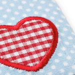Термоаппликация Сердца на цв. синий/цв. белый ткани 1шт, Prym