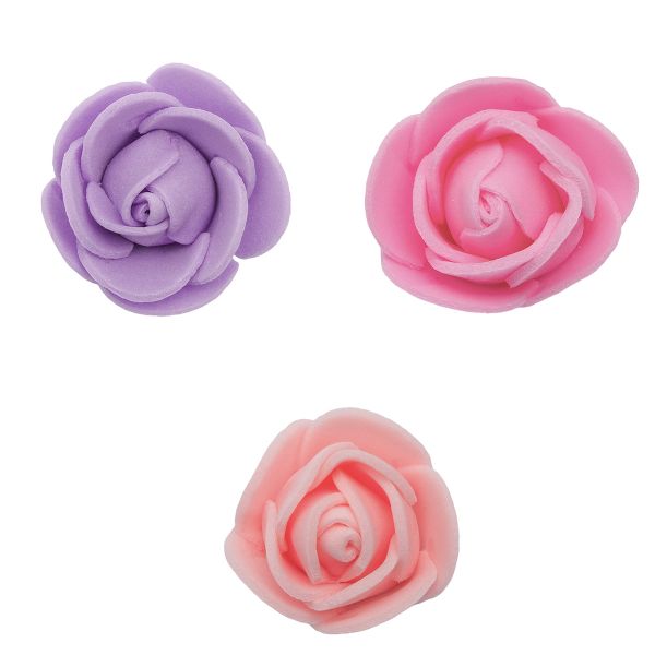 Цветочек-розочка из фоамирана 38 мм, микс №20, 3 цвета, 30 шт