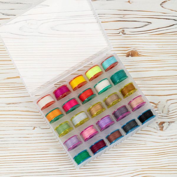 Набор шпулек для швейных машин 12х10х2.5 см, 25 шт, пластик, прозрачный, Gamma CFS-02