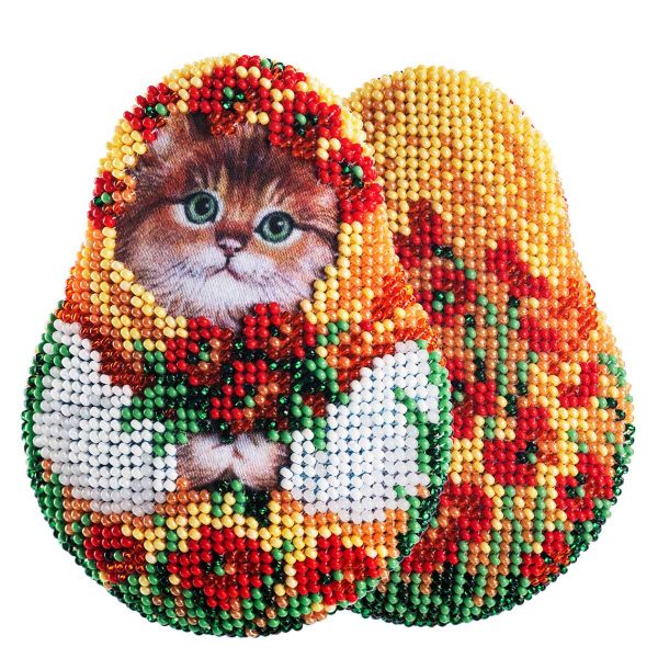 Набор для вышивания бисером Кроше (Радуга бисера), Мурка 10х8 см