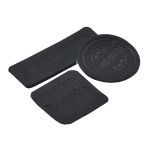 Набор кожаных термоаппликаций Hand Made: квадрат №5 (1шт), круг №2 (1шт), прямоугольник №3 (1шт), 43 черный