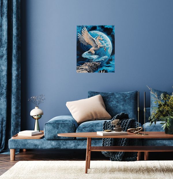 Алмазная (кристальная) мозаика Фрея ALPD-180, на подрамнике Волшебный пегас, 40х50 см