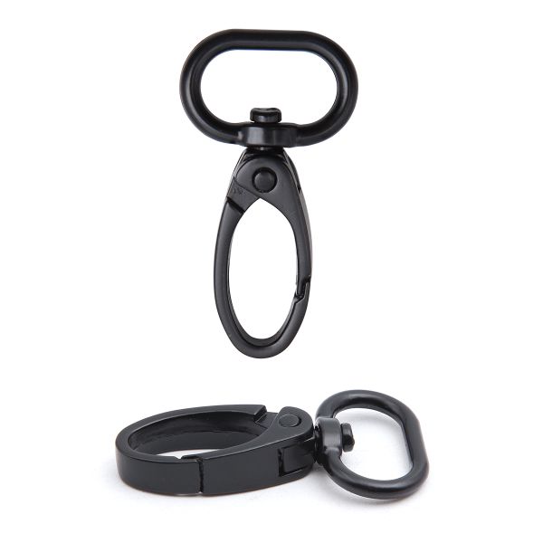 Карабин металл 20.0 мм (47х25 мм), черный матовый, ГУ12849, 4 шт