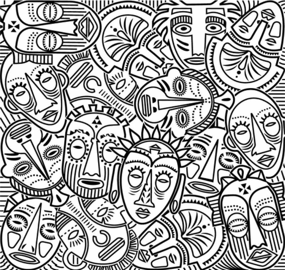 Текстурный лист Craft&Clay TSN, 23 Африканские маски