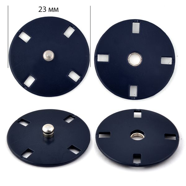 Кнопка пришивная металл ⌀23.0 мм, цв.т.синий, уп. 20 шт, TBY