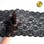 Кружево бельевое эластичное 180 мм / 25 м, YSTL00578, цв.02 черный, Kruzhevo