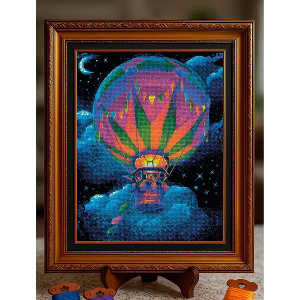 Набор для вышивания нитками Риолис, Монгольфьер 21х30см