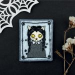 Набор для вышивания нитками Panna Живая картина JK-2335, Брошь. Мяунсдэй, 4.5х6 см