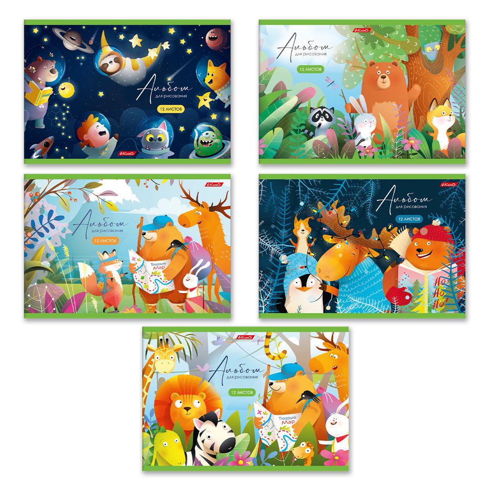 Альбом для рисования 100 г/м², A4 29х20.5 см, 12 л. на скобе, 10 шт, 000691 Дружные ребята, Светоч 12АЛСК4_1_3_9