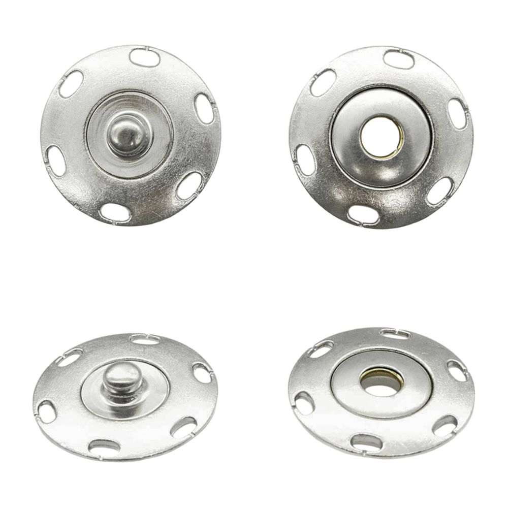 Кнопка пришивная металл ⌀25.0 мм, (никель), 4 шт, КПР2