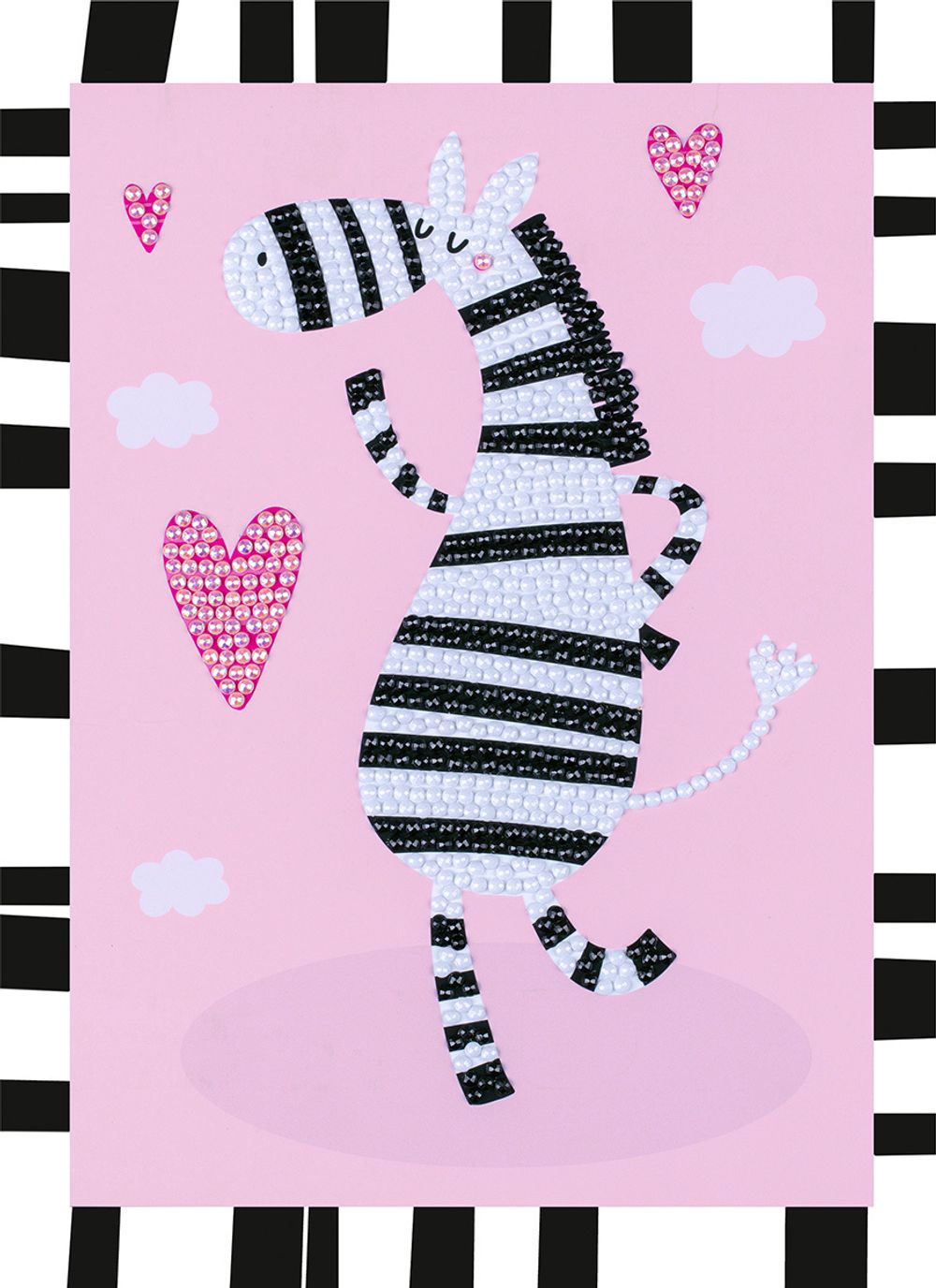 Алмазная (кристальная) мозаика Фрея, мини-картинка Влюбленная зебра, 14х19.5 см