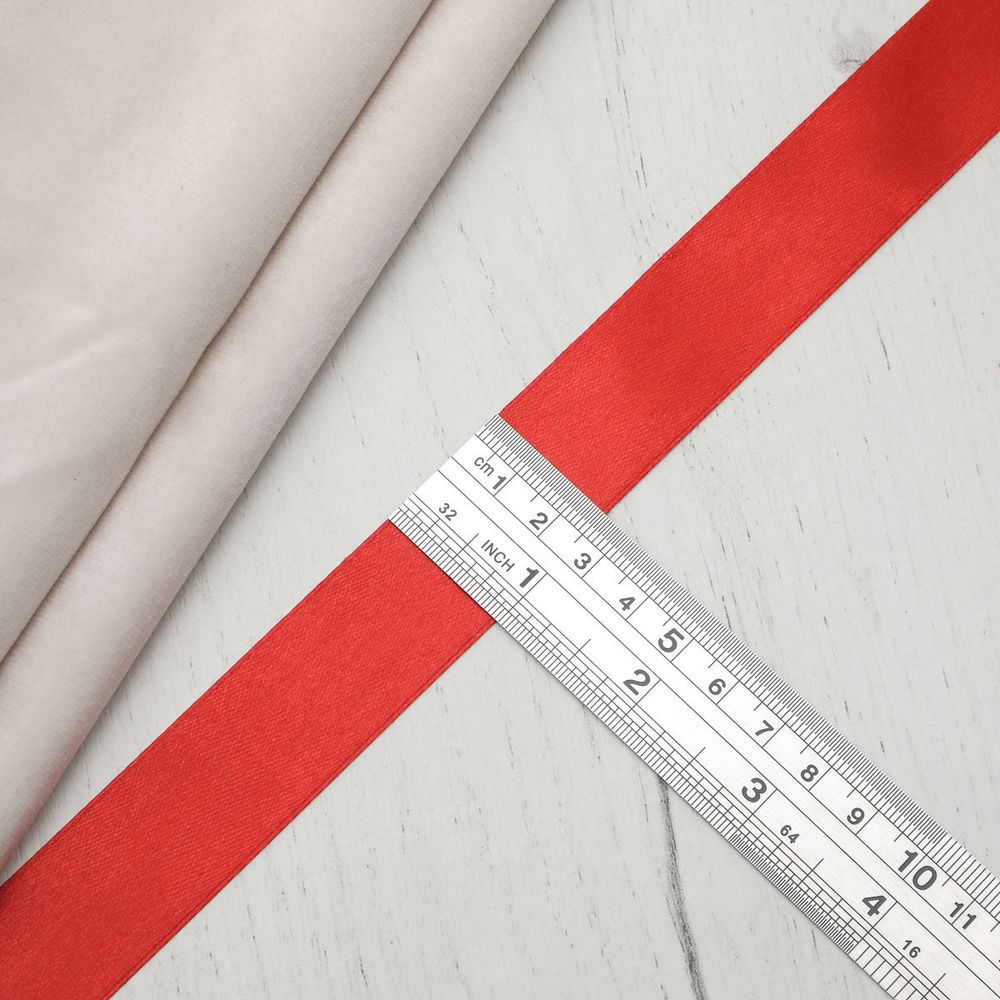 Лента атласная 1-сторонняя 25.0 мм / 22.86±1 метров, 026 красный, Globus
