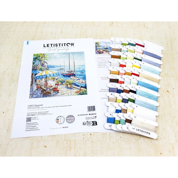 Набор для вышивания нитками LetiStitch L9927, Морской пейзаж 26х26см