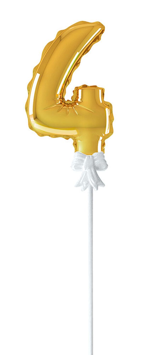 Шар самодув Цифра, 5 шт, 4, золотая, Boomzee FBZ-03