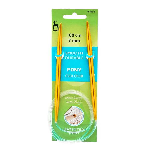 Спицы круговые Pony Colour ⌀7.0 мм, 100 см, алюминий, 48515