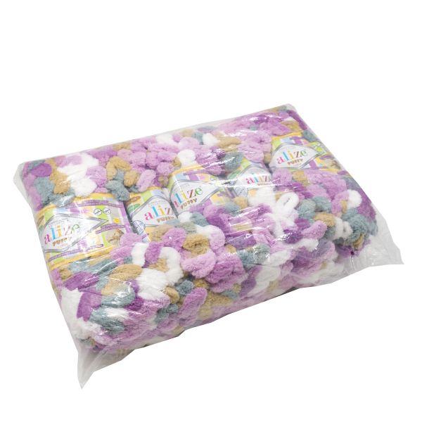 Пряжа Alize (Ализе) Puffy Color / уп.5 мот. по 100 г, 9м, 6522 секционный