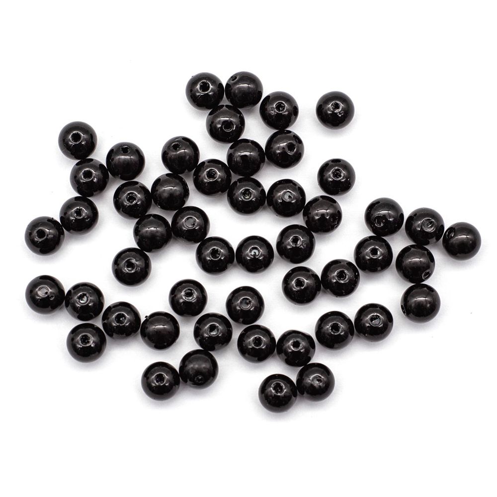 Бусины пластик (жемчуг) ⌀10 мм, 25 г, Astra&Craft, 046 NL черный