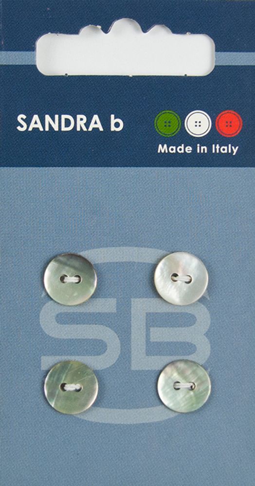 Пуговицы Sandra, 10 мм, 4 шт, перламутр, натуральный