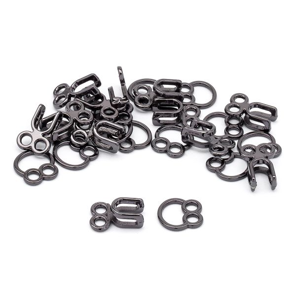 Крючки пришивные декоративные 12х22 мм, pewter, олово, чер.никель, 12 шт