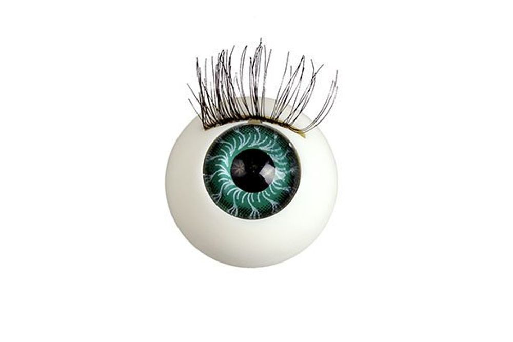 Глаза для кукол и игрушек с ресницами, TR-22, цв. бирюза с рисунком, уп. 10 шт