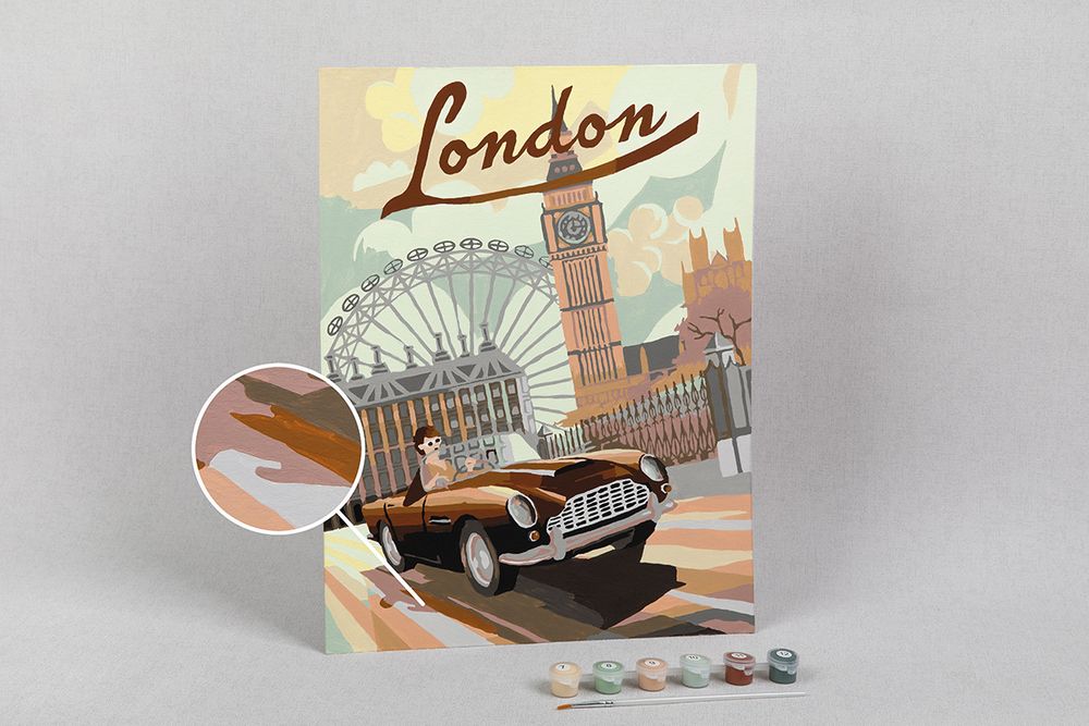 Картина по номерам Фрея PKZ/PM-065, Поездка по Лондону, (на картоне) 40х30 см