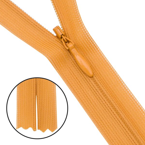 Молния потайная (скрытая) Т3 (3 мм) 1 зам., н/раз., 50 см, золото, 31285 / 50, 10 шт