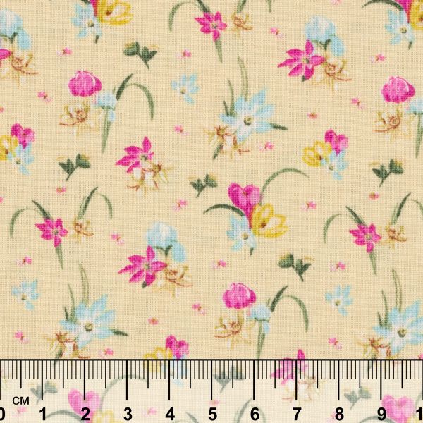 Ткань для пэчворка Peppy Весенний этюд, отрез 50х55 см, 146 г/м², ВЭ-13 желтый, Peppy