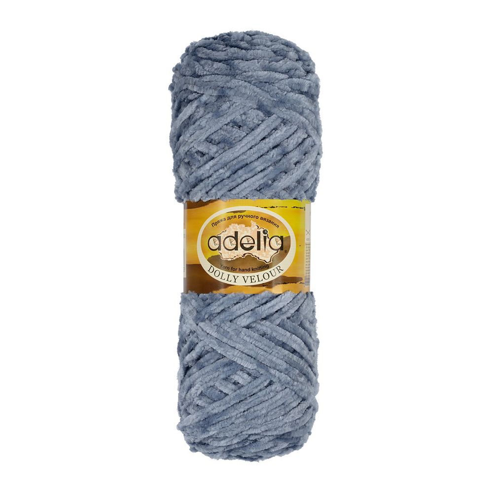 Пряжа Adelia Dolly Velour / уп.5 мот. по 100г, 93м, 40 голубой