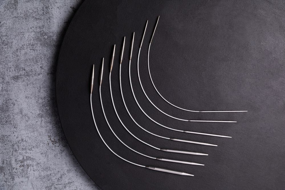 Спицы круговые металл ⌀3.5 мм, 25 см, с металлической леской, Gamma MNF