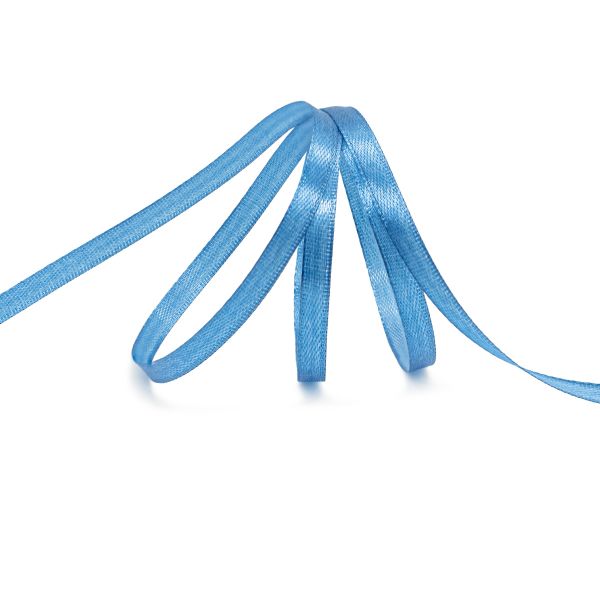 Лента атласная 1-сторонняя 6.0 мм / 22.86±1 метров, 140 голубой, Globus