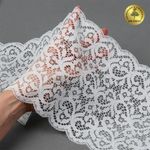 Кружево бельевое эластичное 180 мм / 25 м, 264, цв.004 сумрачно-белый, Kruzhevo