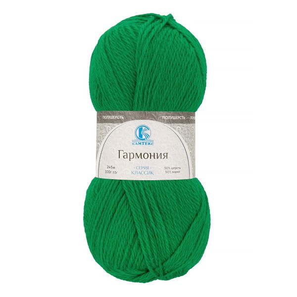 Пряжа Камтекс Гармония / уп.5 мот. по 100 г, 245 м, цв.044 трава