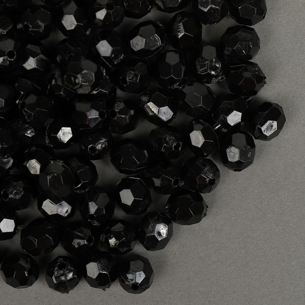 Бусины акрил ⌀10 мм, цв.45 черный, уп.50 г, Magic4Hobby