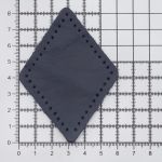 Заплатки пришивные из кожи, ромб 6х8,4см с перфорацией, 2 шт, 100% кожа, 05 темно-синий, 9115