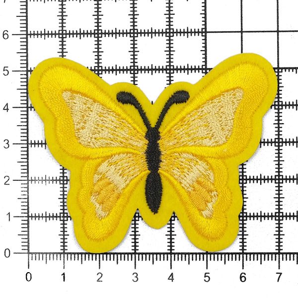 Термоаппликация Бабочка, 5.4х7см, Hobby&Pro (желтый)