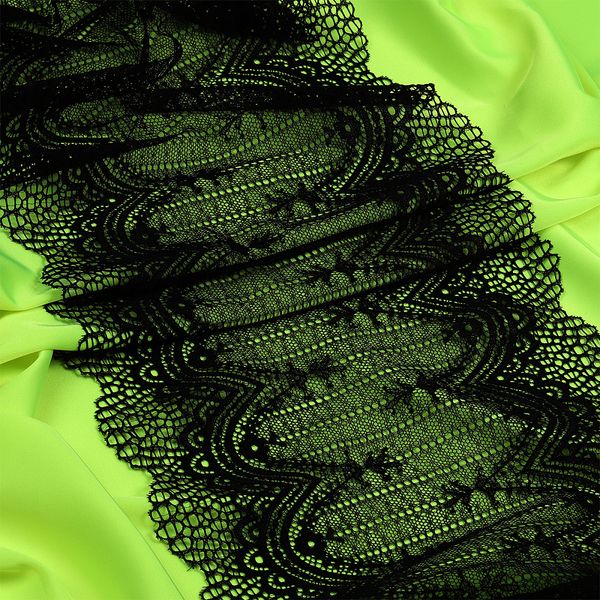 Кружево бельевое эластичное 230 мм / 10 м, 8037, цв.черный, Kruzhevo