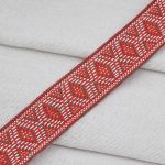 Лента (тесьма) жаккардовая 30.0 мм / 25±1 метров, рис. 9854, красный/зеленый/белый, С3881Г17