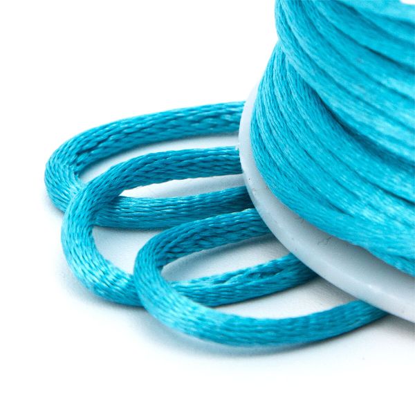Шнур атласный корсетный ⌀2.0 мм / 45.7 метров, 17 голубой
