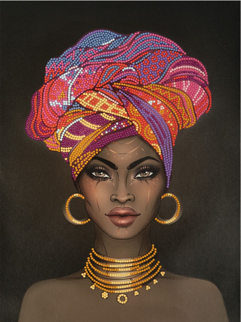 Алмазная (кристальная) мозаика Фрея, Африканская девушка, 30х40 см