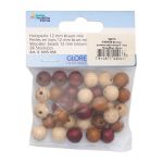 Бусины дерево коричневый микс, 12 мм, 28 шт, Glorex /TOS/