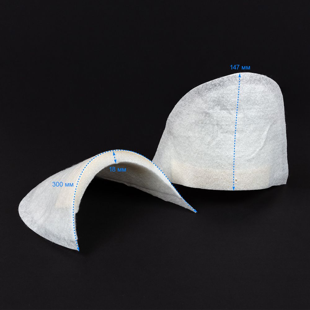 Плечевые накладки (подплечники) сложные 155х285х20 мм, 10 пар Россия, белые, И-8 (н/б)