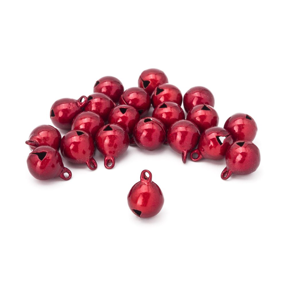 Бубенчики жемчужные 12 мм, 20 шт, Astra&Craft, QYB-010 красный