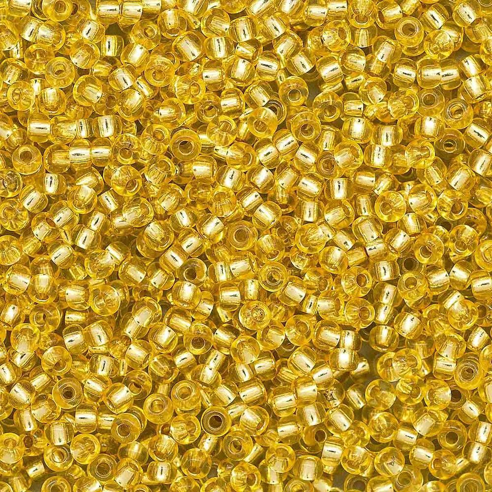 Бисер Preciosa прозрачный цв. с серебр.центром 10/0 (08286), круг.отв., 500гр