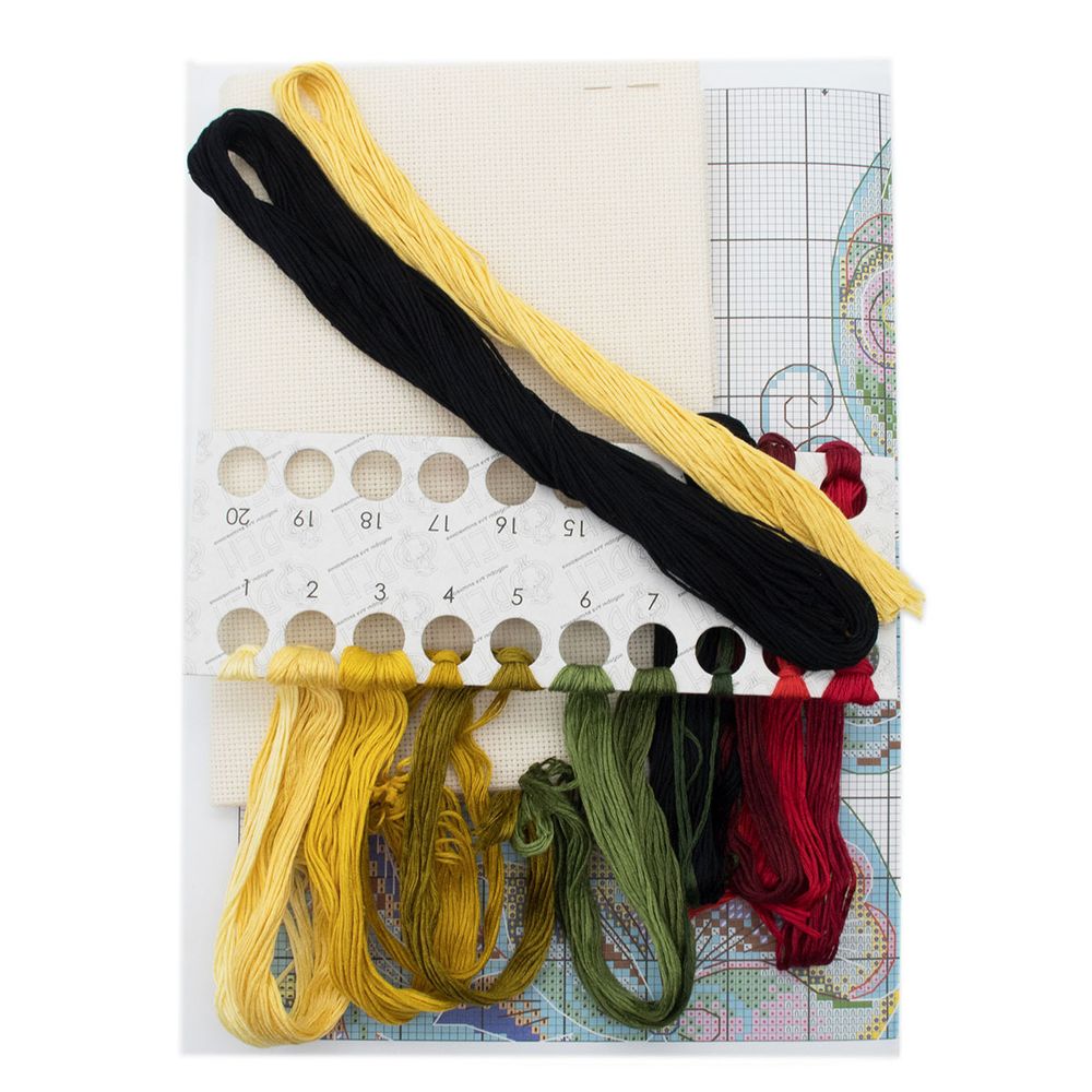 Набор для вышивания нитками Овен 1458, Русские узоры. Кошка 23х34 см