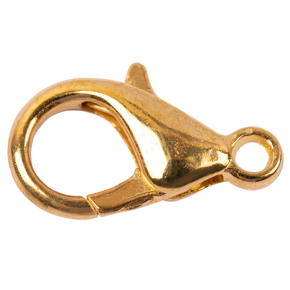 Замок для бус карабин 12 мм, 5 шт, №01 золото, Zlatka DS-01/5