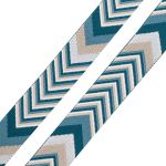 Стропа (ременная лента) 38 мм / 3 метра, [40 г/пог.м], с принтом 2-сторонняя, D142 джинсовый/белый, 3Al354