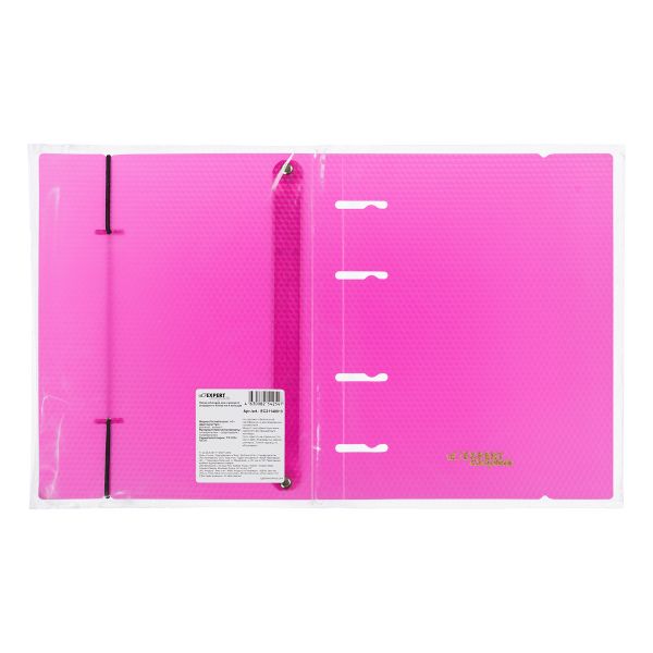 Папка-обложка для сменного тетрадного блока на 4 кольцах A5+ 700 мкм 20 мм, 1 шт, ⌀- 20 мм, розовый EC21140013, Expert Complete EC21140013