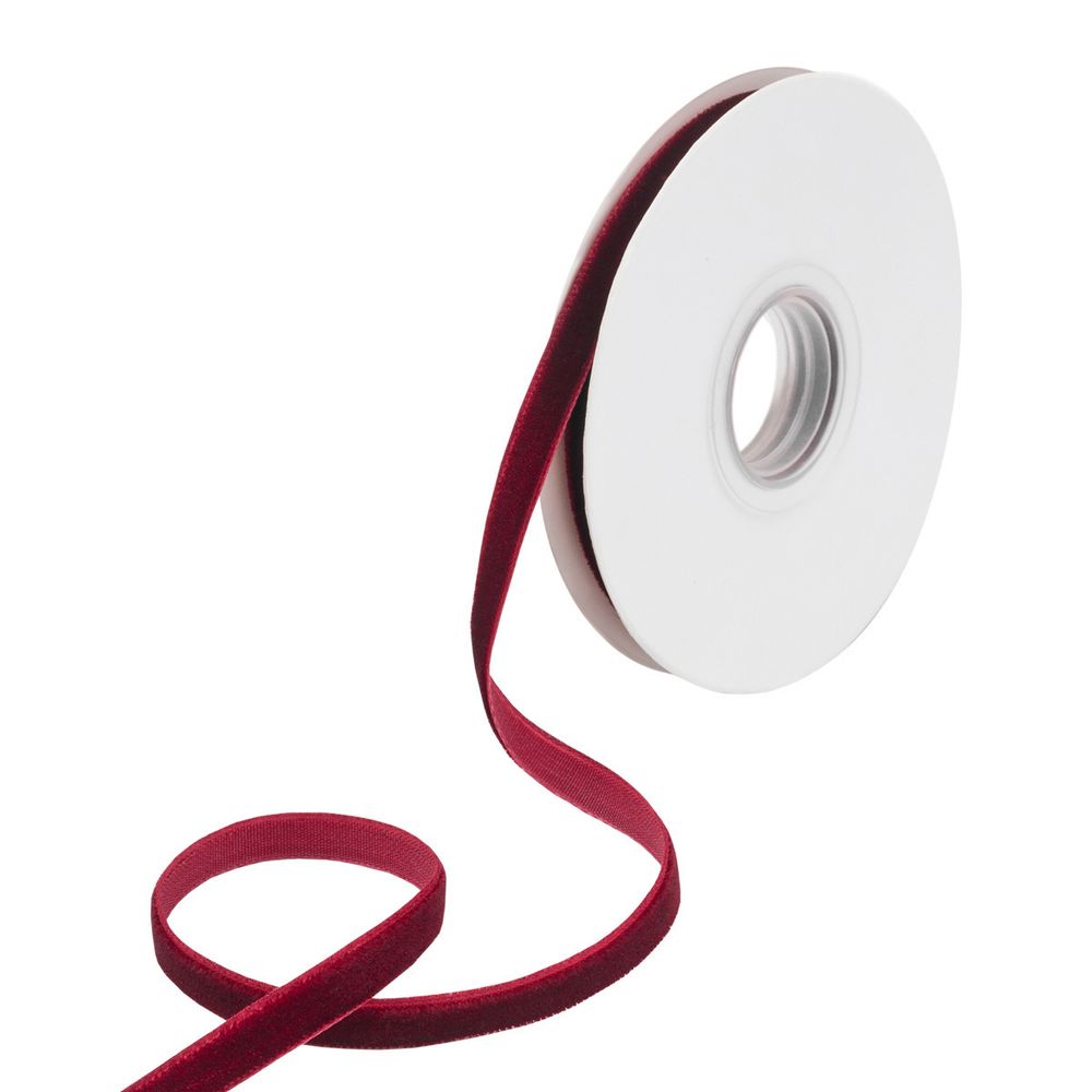 Лента бархатная (тесьма) 06.0 мм / 5 метров, 85 темно-красный