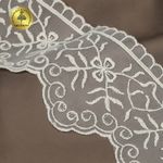 Кружево на сетке широкое 110 мм, 40485, цв.W0115 молочный уп.13.7м, Kruzhevo